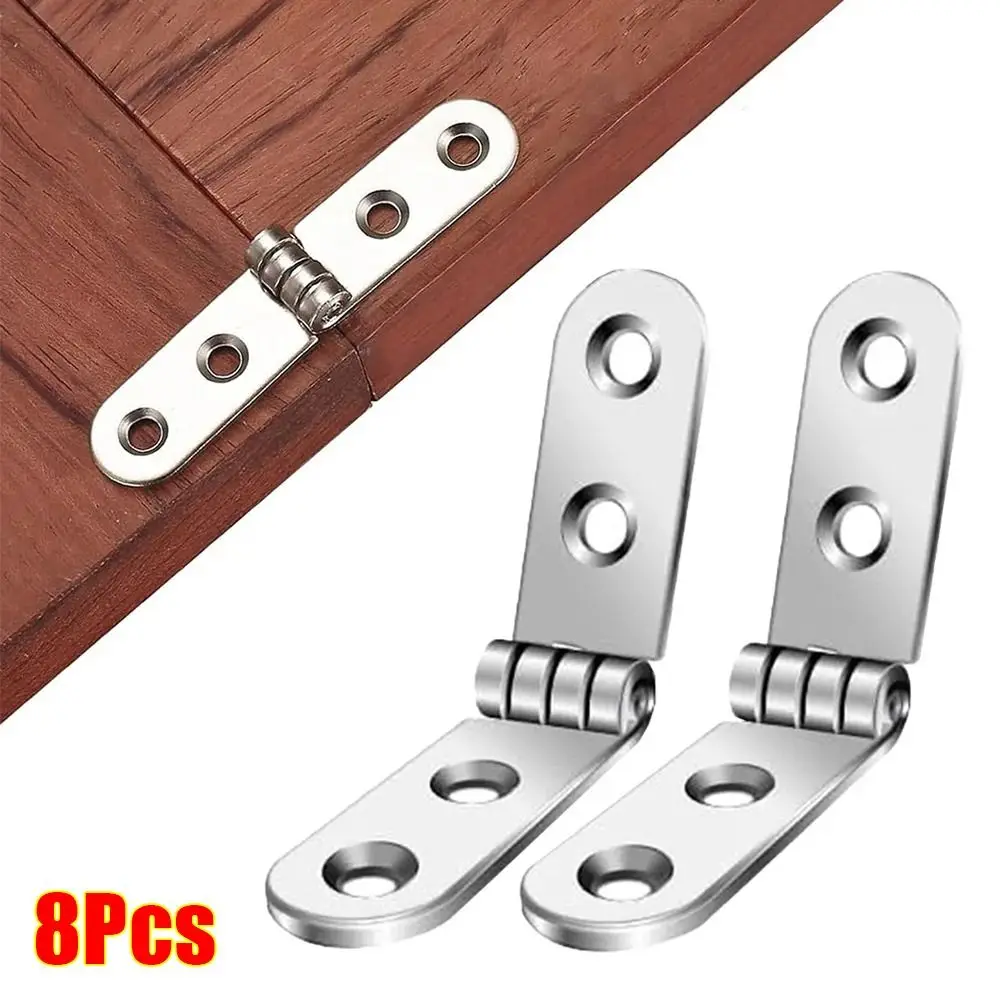 

8Pcs 270 Degree Foldable Hinge Excluding Screws Furniture Hardware Accessories Flap Screw-On Hinges Metal Silver