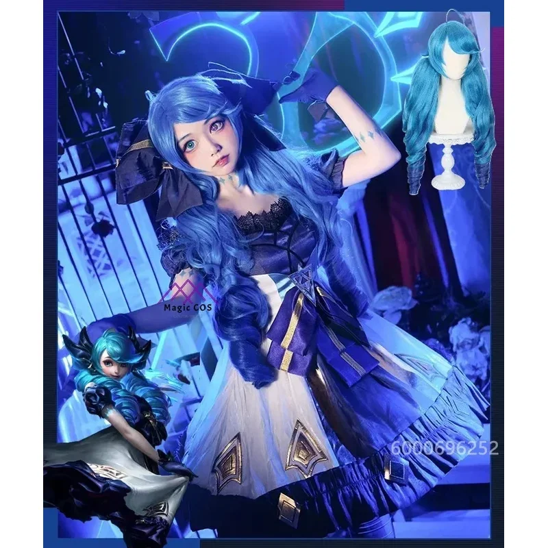 

LOL Gwen Cosplay Costume Dark Gothic Style Ruined Doll Outfit League Legends Cos Women Halloween Party Dress Custom High Quality