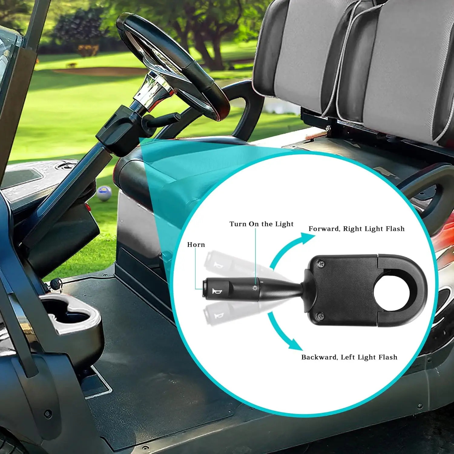 طقم إضاءة عربة جولف فاخر لسيارة النادي السابقة 2004-2019، طقم إضاءة قانونية للشارع 12 فولت مع إشارات انعطاف الضوء الخلفي للمصباح الأمامي #6