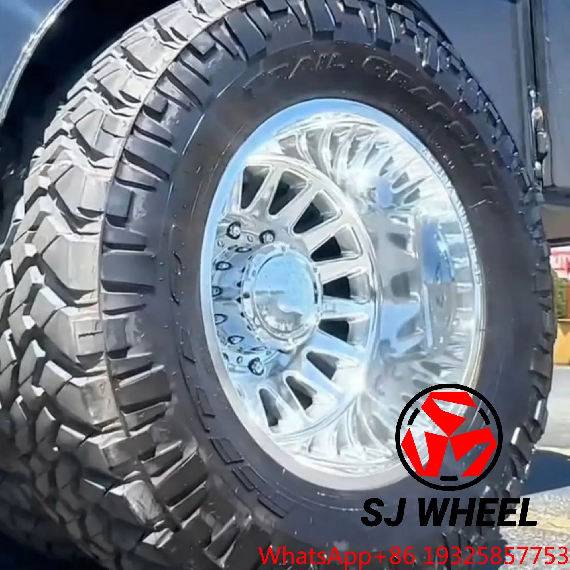 SJ Rims Custom 20 22 24 26 28 30 32 Inch Cabral Forged Wheels Polished Silver Multi Thin Split Blade Spokes for