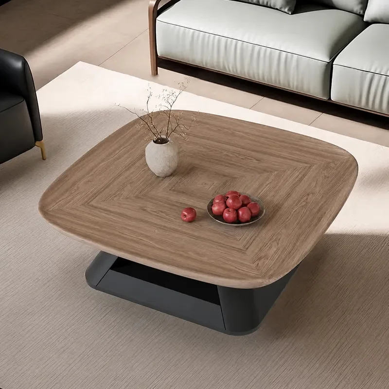New Small Apartment Living Room Tray Storage Coffee Table Antique Square Walnut Pattern Tea Table
