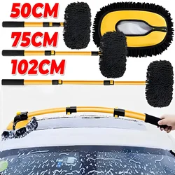 Telescoping Car Cleaning Brush Long Handle Cleaning Mop Chenille Broom Portable Car Body Washing Brushes Tools Accessories