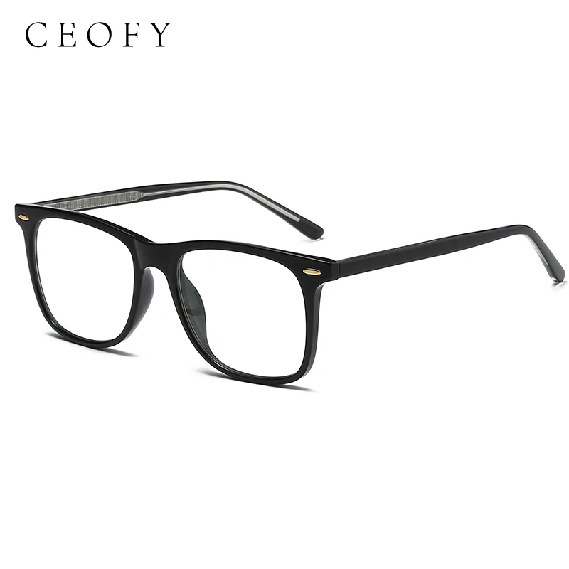 Ceofy Men Glasses Frame Brand Design Square Fashion Retro Prescription Myopia Optical Transparent Spectacle Eyeglasses Frame