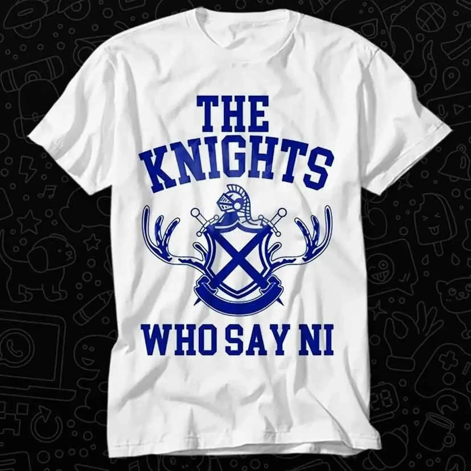 Camiseta The Knights Who Say Ni Monty Python Der Heilige Gral 347 vintage lavada estilo streetwear unissex casual ligeiramente desgastada