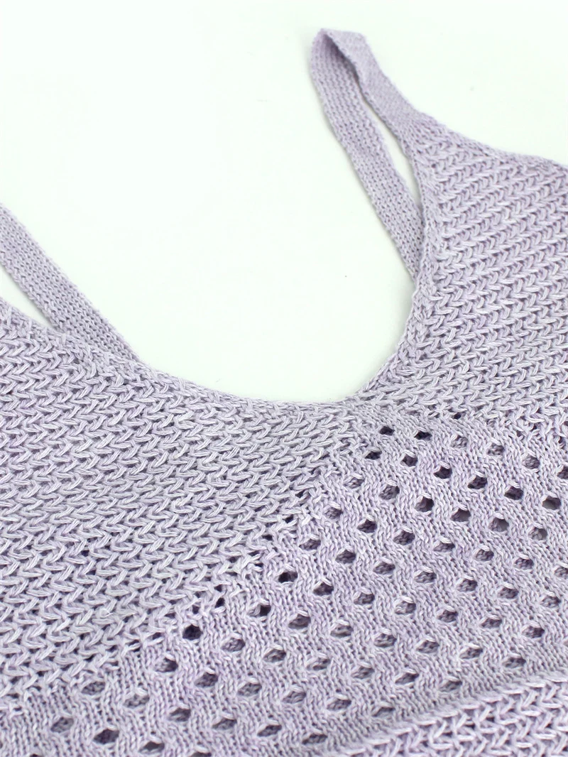 Vestido ajustado de punto transparente con abertura larga para mujer, traje de baño de ganchillo con espalda descubierta para verano, traje de baño para playa, Bikini, Túnica Sexy para mujer