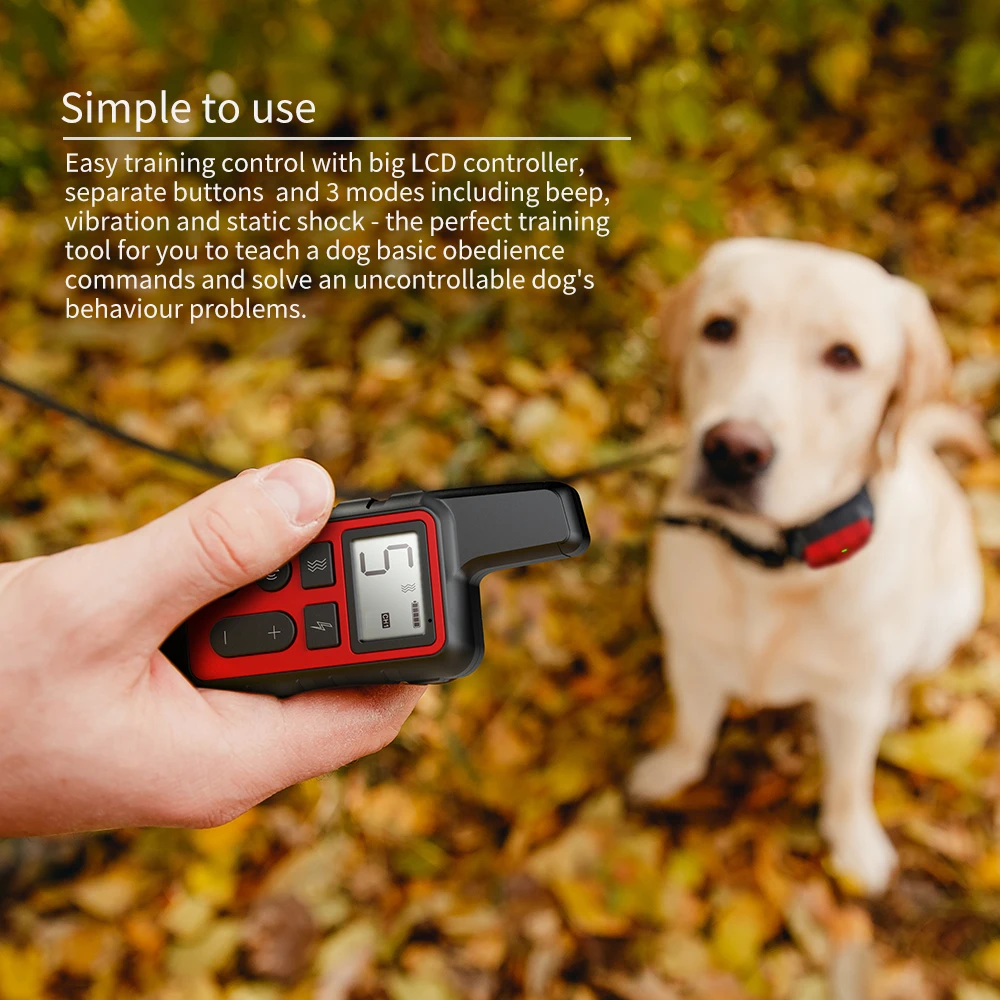 Remote Dog Electric Collar Waterproof Rechargeable 2600ft With Static Vibration Anti Bark Training Collar For Small And Big Dogs