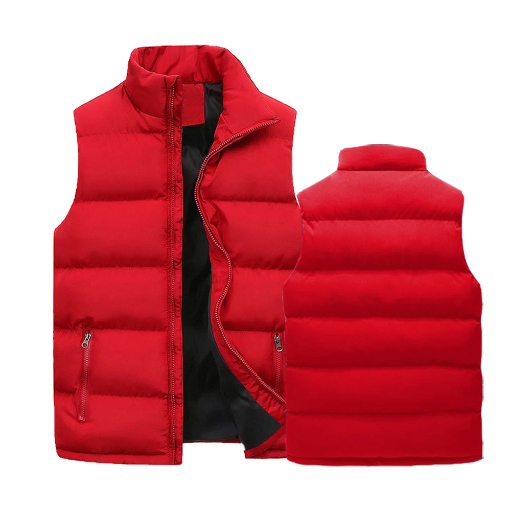 Men\'s Jacket Winter Warm Coats for Men Thickened Stand Collar Down Vest Oversized Jackets Puffer Vest Sleeveless Zipper Coat