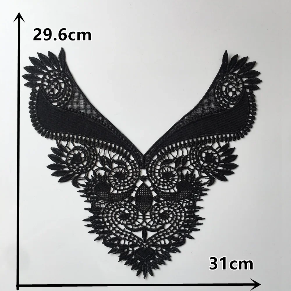 White decorative chest lace false collar applique fabric embroidery DIY clothing craft supplies accessories 1 piece for sale