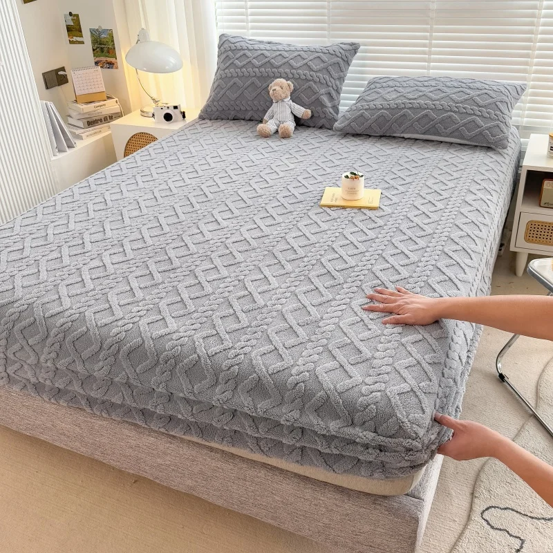 Drap-housse en taffetas épais, housse de protection de matelas pour chambre à coucher, housse de lit anti-poussière, literie non ald en relief,