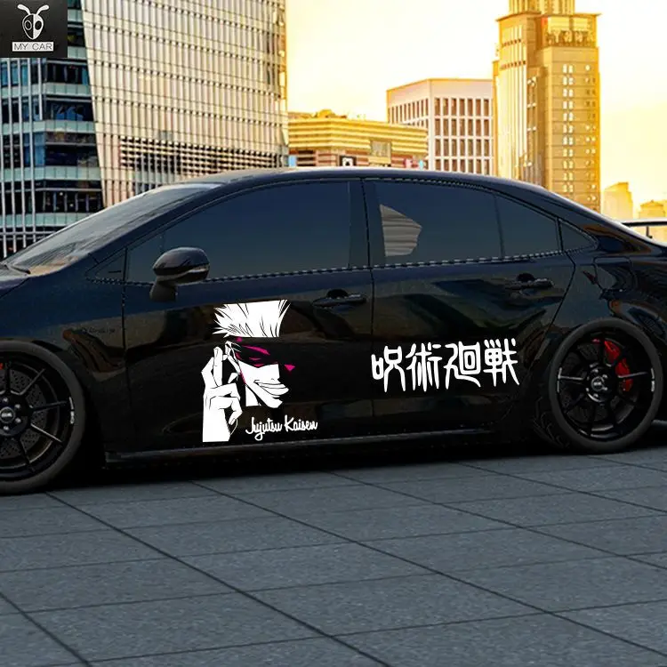 

Наклейка Jujutsu Kaisen для украшения кузова автомобиля, наклейка с Годжо Сатору, аниме-наклейка, защита от царапин, водонепроницаемая, солнцезащитная, подарок