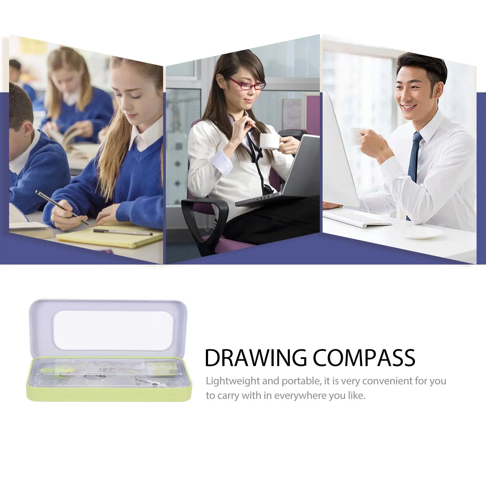 

Compass Ruler Set Drafting Kit Multi-functional Math Geometry Tools Drawing Triangles for Kids Students Accessories