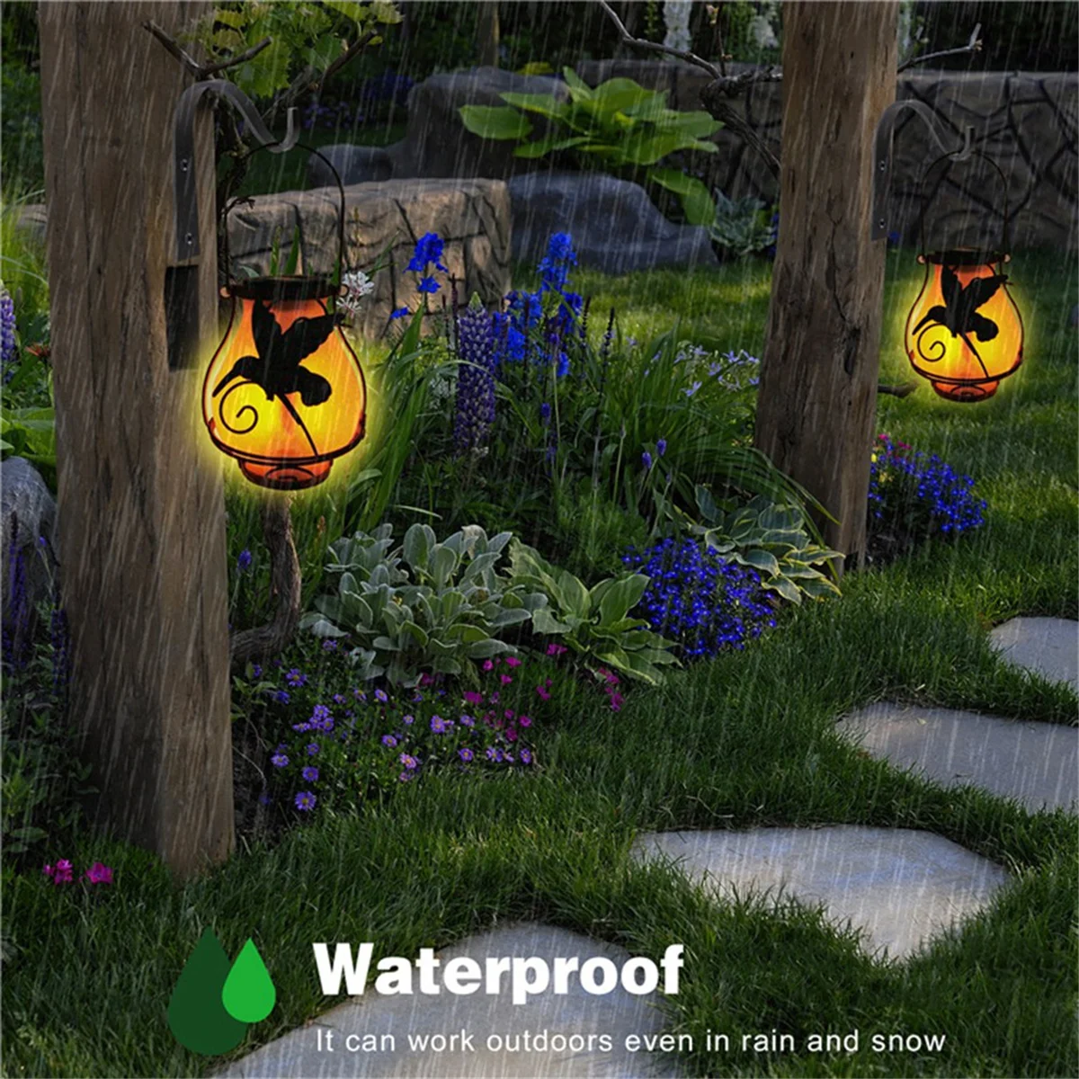 

Уличные фонари Солнечные фонари Уличные фонари с пламенными огнями, Водонепроницаемые подвесные солнечные фонари для садового декора A