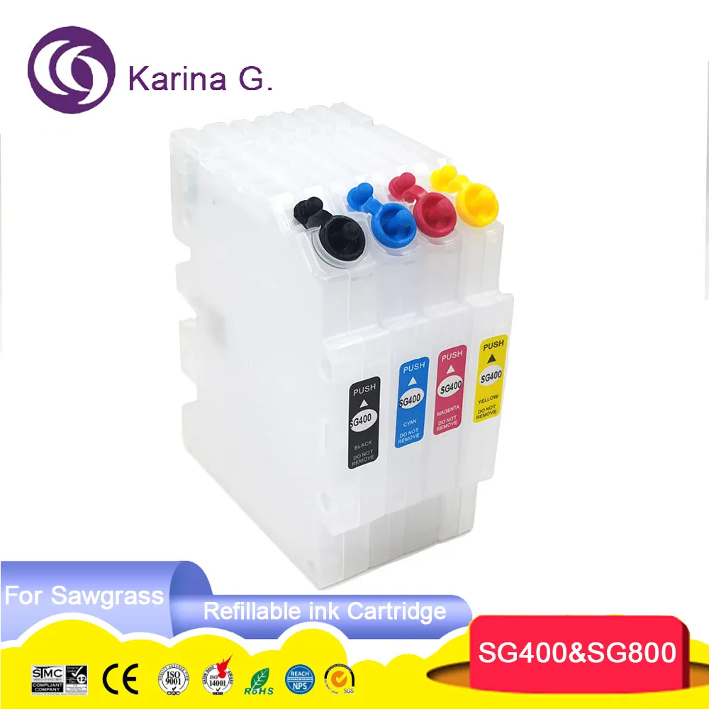 Premium Sublimation Color Refillable Ink Cartridge SG400 SG800 for Sawgrass Sublijet HD Virtuoso SG400 SG800 Printer.