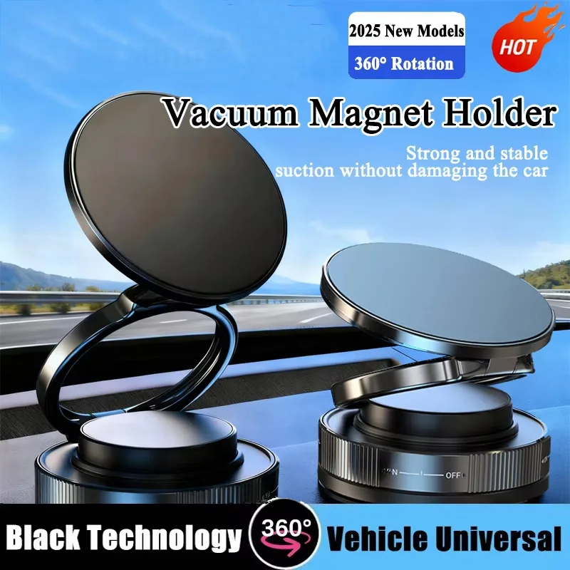 

Foldable Phone Holder Car Magnetic Smart Three-axis Upgrade Vacuum Adsorption Bracket Strong Suction Phone Magnetic Stand