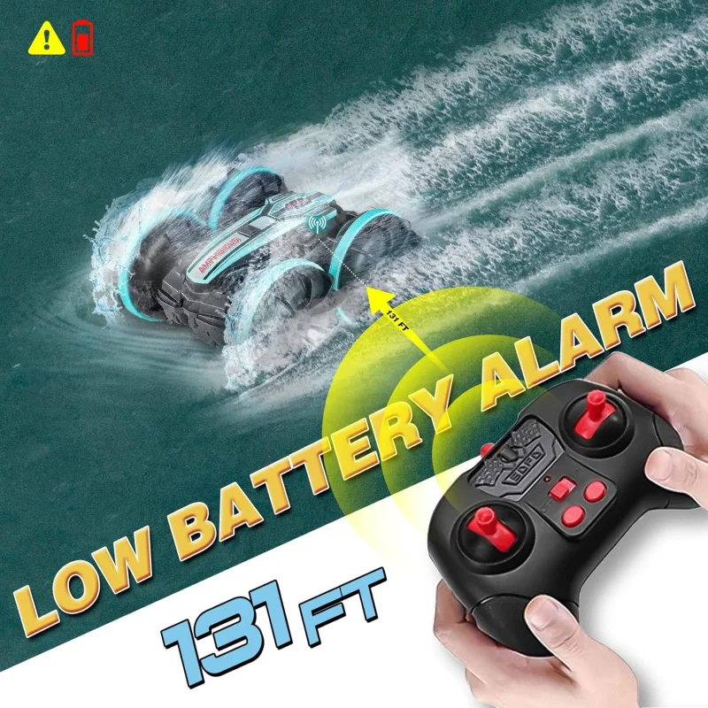 Ferngesteuertes Auto für Jungen, 8–12, wasserdichtes RC-Auto für Kinder von 3–5 Jahren, 4WD Monster Truck, Stunt-Auto, 2,4 GHz, ferngesteuertes Boot, All Terr