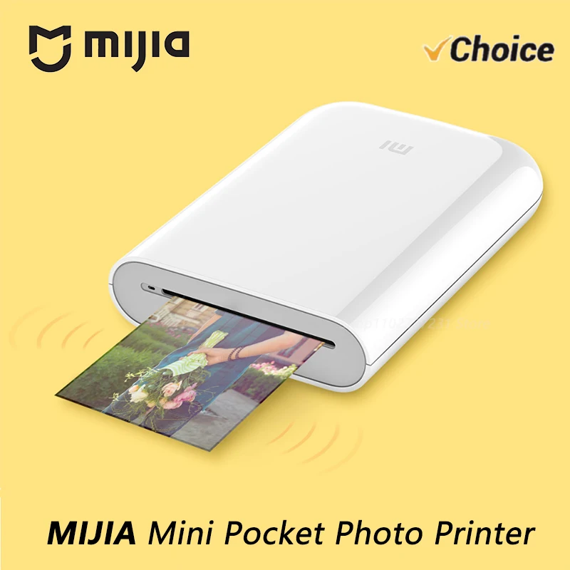 

MIJIA AR Printer 300dpi Portable Photo Mini Pocket With DIY Share Picture Printer，case or Photo Paper，Work With Mihome APP CN