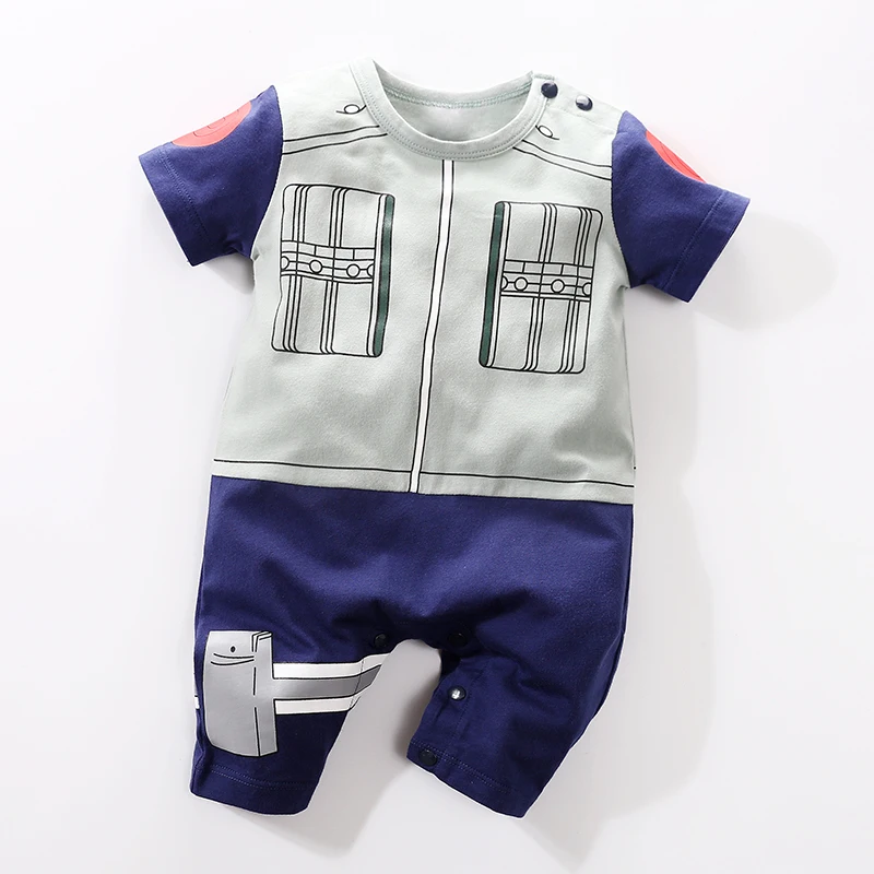 Cartoon Cosplay Short Sleeve Baby Boys Outfit Infant Clothes Toddler Onesie Costume Cool 0-18 Months Newborn Knitted 100% Cotton