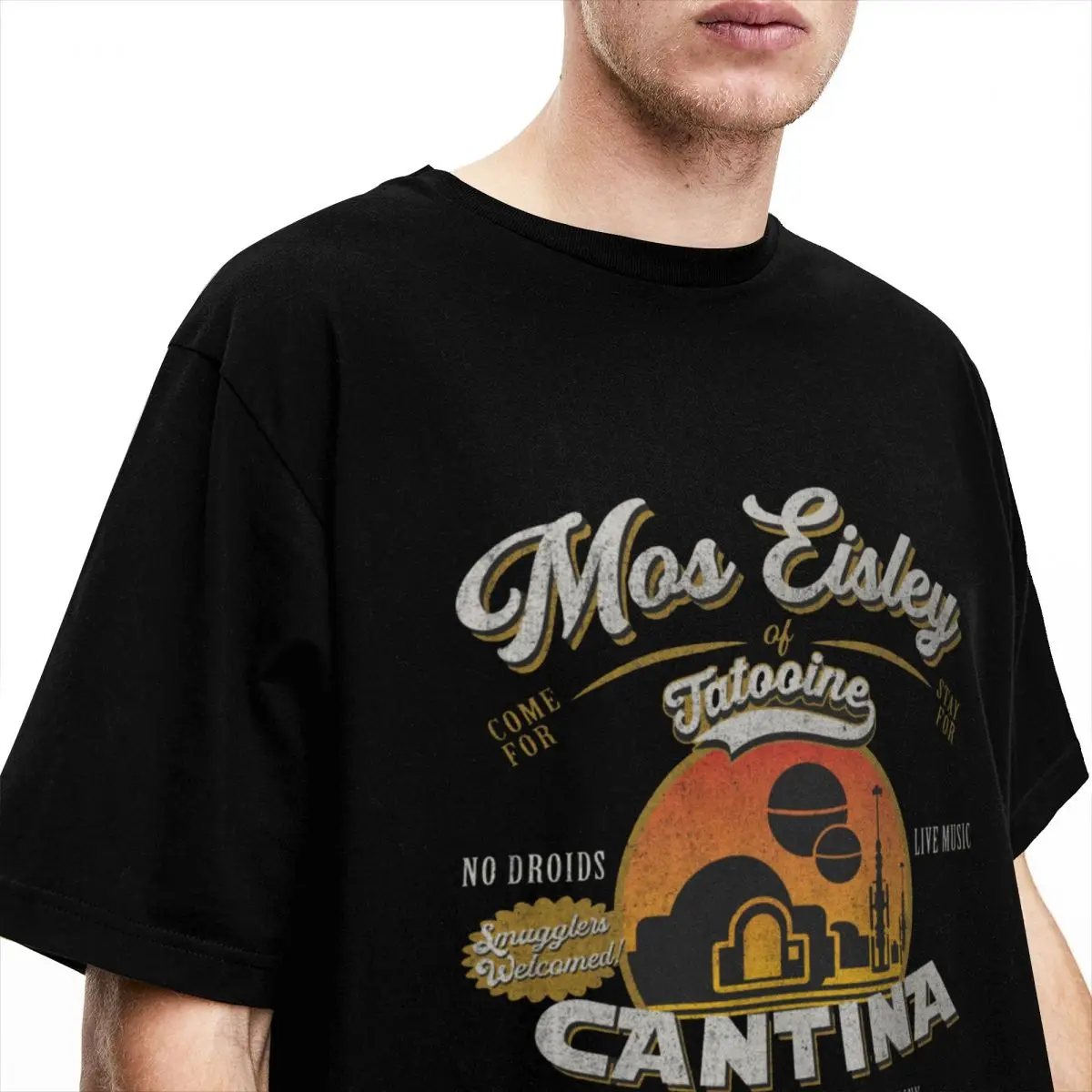 Couple T Shirt Mos Eisley Cantina Tatooine Dks T Shirts Galaxy Moon Summer Tee Shirt Vintage Print Cotton Tops Plus Size 6XL