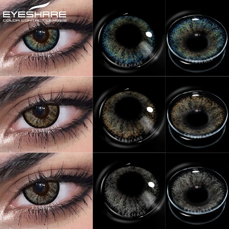 EYESHARE 1 Paar farbige Kontaktlinsen für Augen, jährlich, blau, mehrfarbig, Kontaktlinse, Schönheit, Schüler, graue Linsen, kosmetische grüne Linse