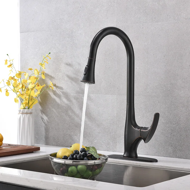 High Quality Brass Kitchen sink faucet Pull Out sprayer ORB One Hole One Handle Kitchen tap,Oil Rubbed Bronze,Brushed Nickel