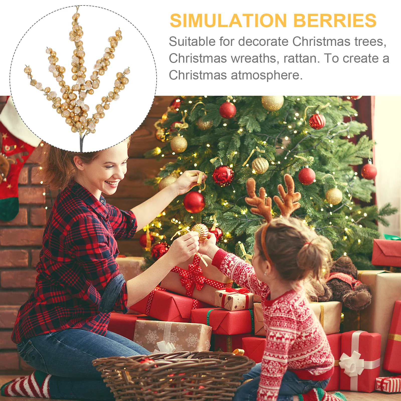 

2 Pcs Frosted Christmas Artificial Red Berry Tree Decorations Fruit Picks for Berries Crafts Simulation Winter