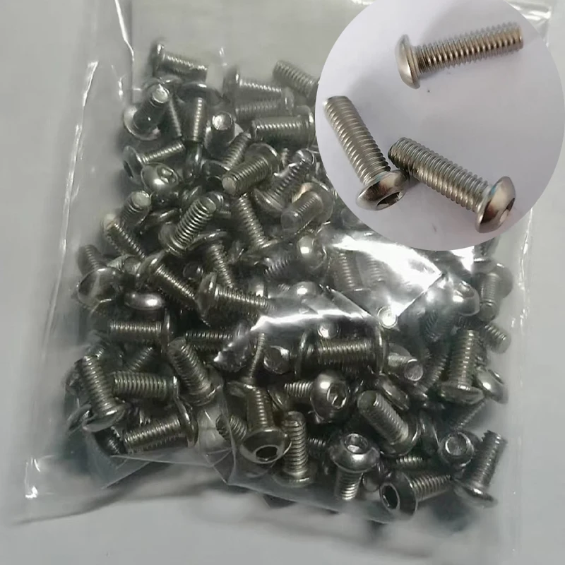10/20/30/50Pcs M4 M5 304 Stainless Steel Round Head Hexagonal Mushroom Head Screw Tooth Length 6-80mm Allen Bolts ISO7380