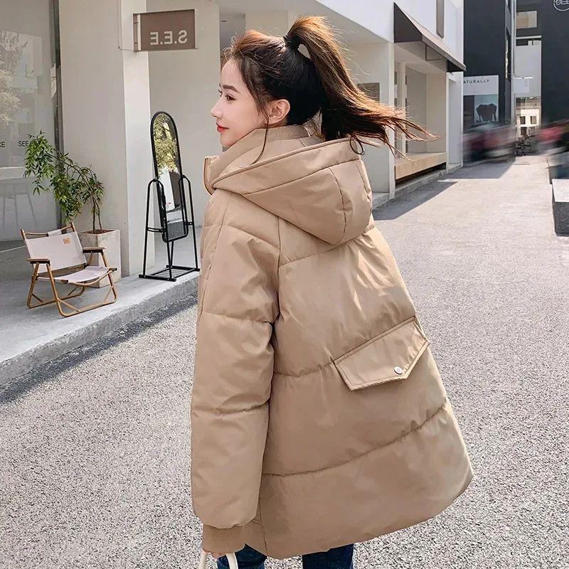 Frauen Mit Kapuze Dicke Baumwolle Jacke Winter Neue Koreanische Version Lose Und Vielseitige Mode High-end-Brot Kleidung Trend pendeln