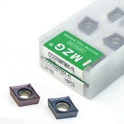 MZG 10 pz CCGT 1L 09T3 0602 01 02 04 ZP15 ZP163 tornio da taglio CNC in acciaio inossidabile tornitura inserto in metallo duro