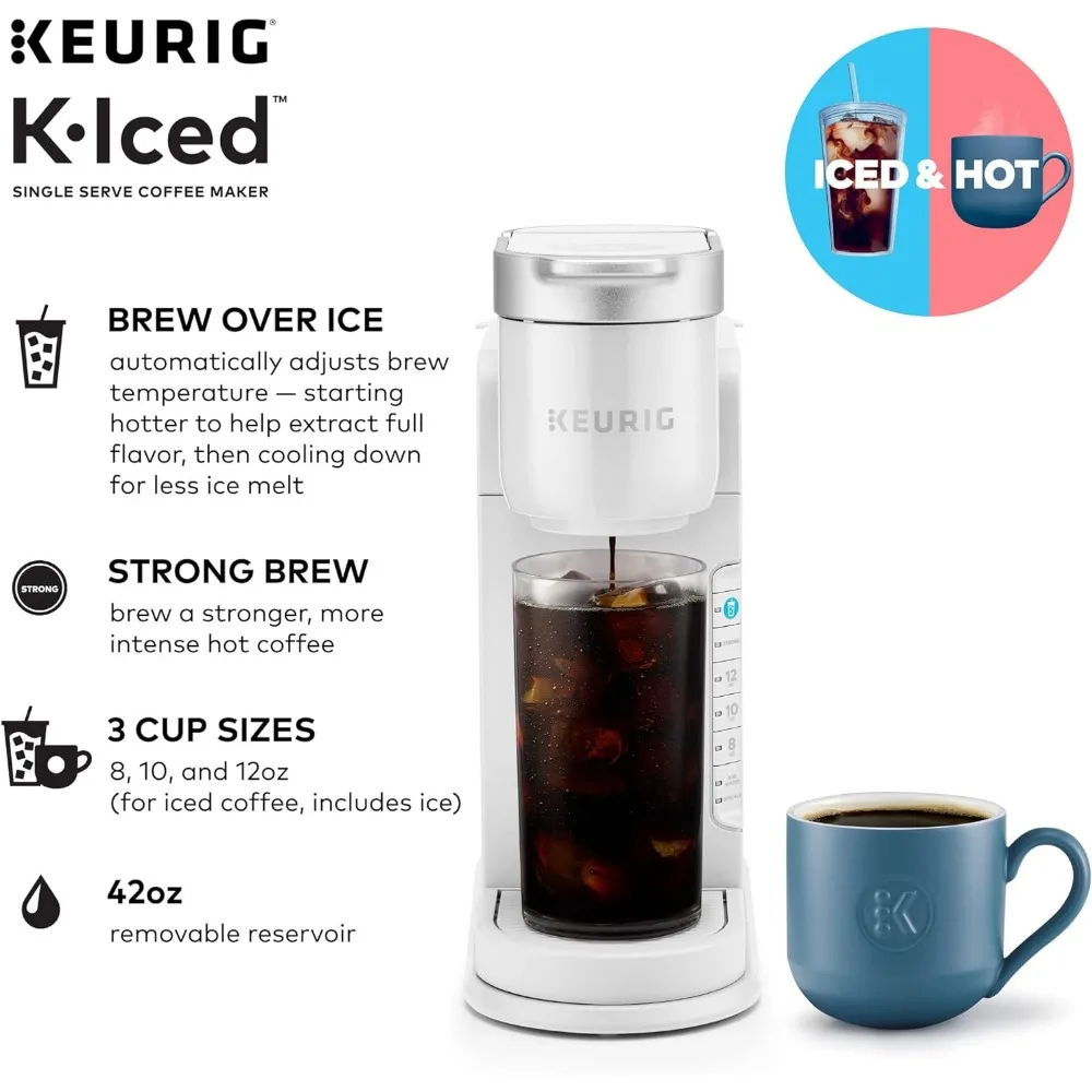 Single Serve Coffee Maker - Brews Hot and Cold - White