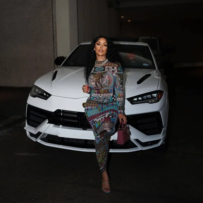 

Plaid Printed Women Long Maxi Dresses Long Sleeve Skinny Bodycon Dress 2025 Spring Summer Streetwear Sexy Club Party Vestidos