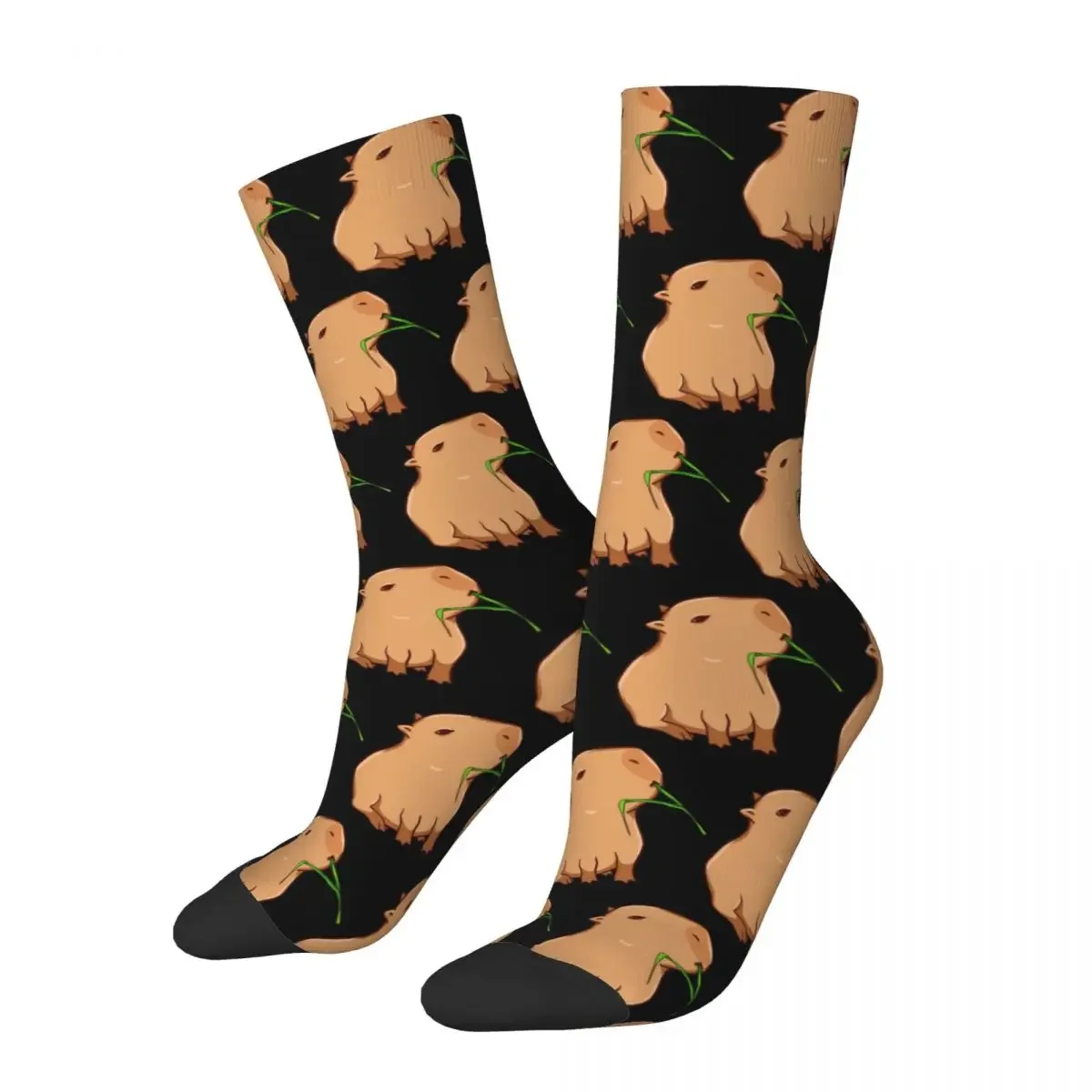 Capybara-Chaussettes longues toutes saisons pour hommes et femmes, chaussettes Eat Your Greens, bas de haute qualité, cadeau d'anniversaire, cuir chevelu