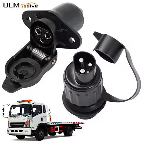 3 Pin Trailer Socket Round 3 Pole Plug-in Trailer Tractor Plug For Electrical Caravan Truck 12V Male Female Connector Waterproof