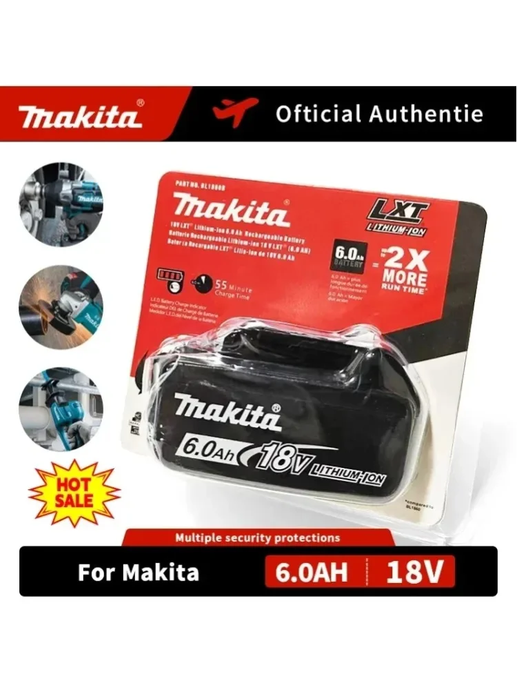 Makita 18V accu pin origineel 6Ah 6000mAh BL1860 BL1850B BL1850 BL1840 BL1830B Makita oplaadbare lithium accu - afbeelding 2