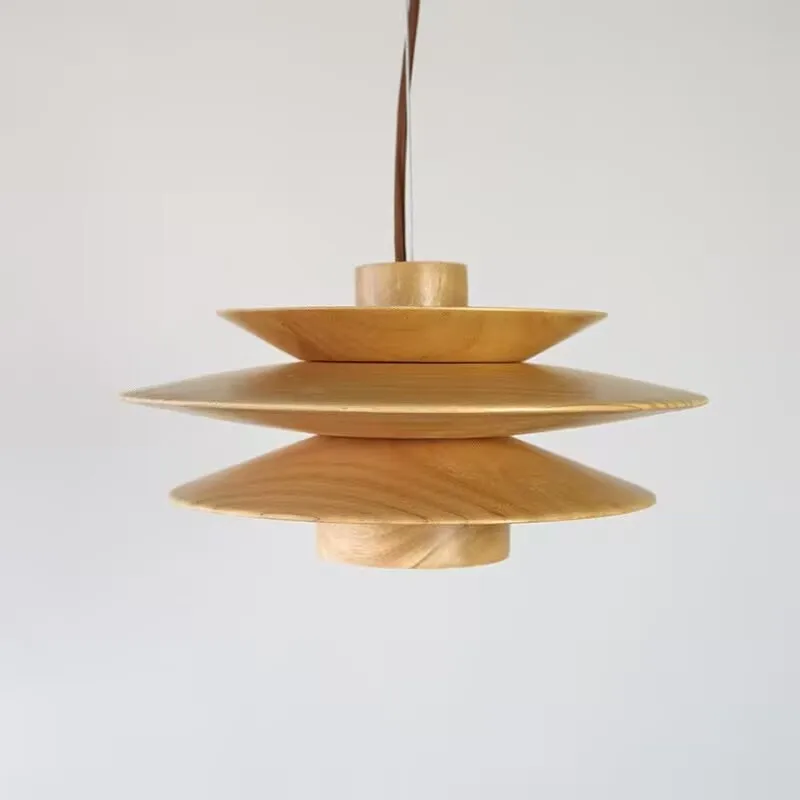 Lustre nordique en bois massif, lustre vintage pour salon de thé et restaurant de style sud-est asiatique, lustre de bar en bois rustique