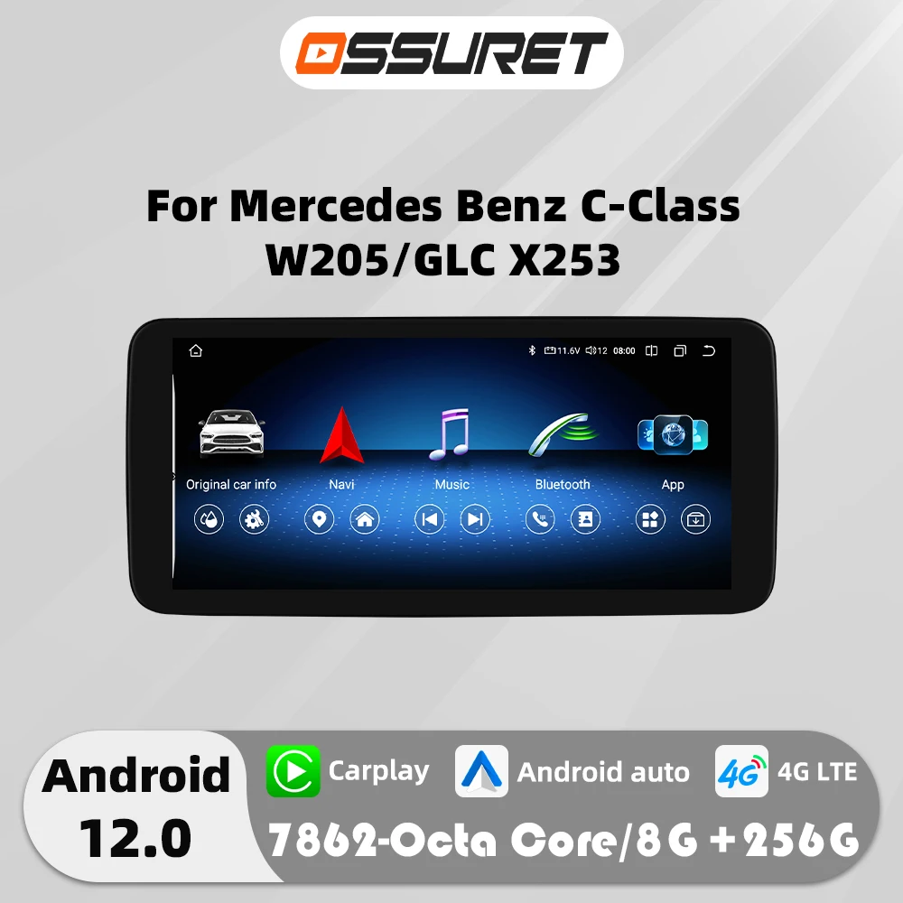 10.33 Android Auto Autoradio Multimedia-Player für Mercedes Benz C-Klasse W205 2015-2018 ntg 2015