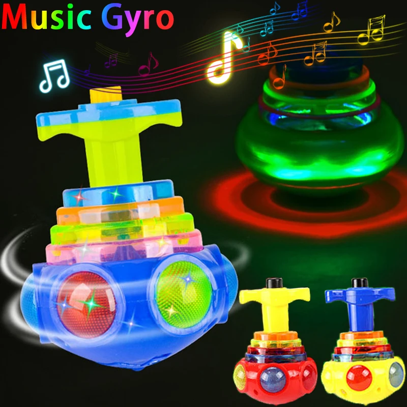 

Luminous Gyro Toy Kids Children Colorful Flashing Round Ball Music Spinning Toy LED Bagged Goodie Filler Birthday Party Gifts