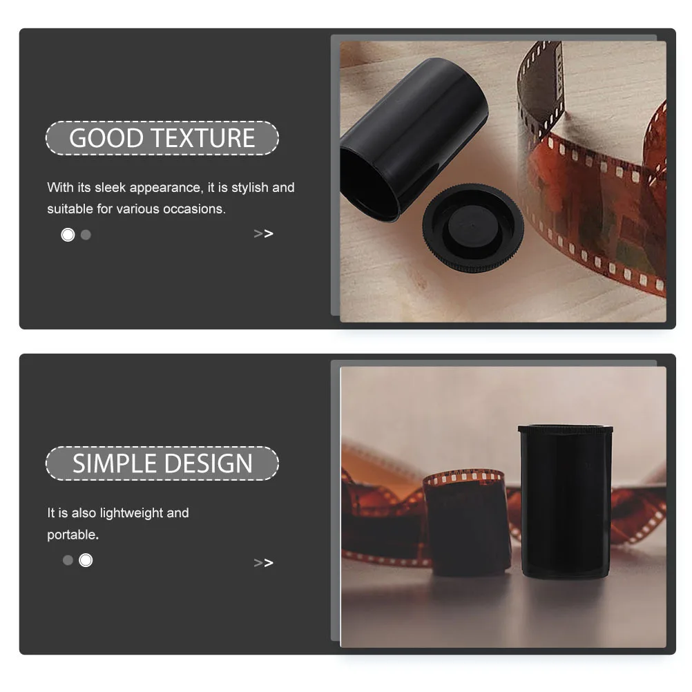 

50pcs Film Canisters for Camera with Caps Empty Small Plastic Containers Reusable Film Storage Jars with Lids