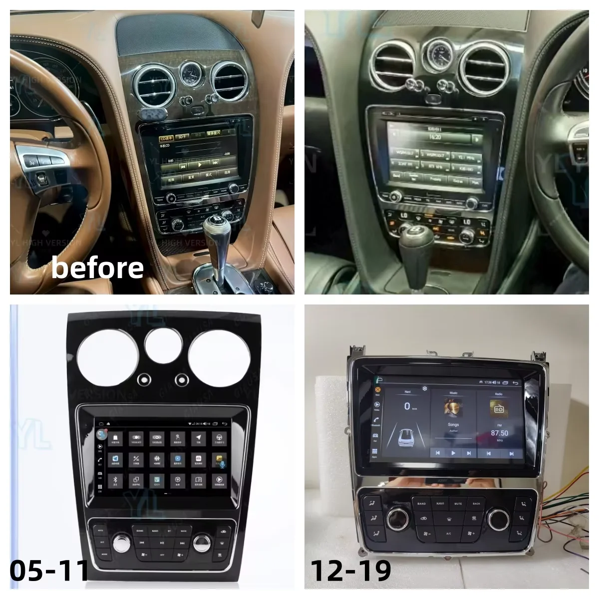 Multimedia Android 13 Video For Bentley Continental GT/Flying Spur 2005-2019 GPS Car Radio 4G Bluetooth 5.0 Head Unit Digital