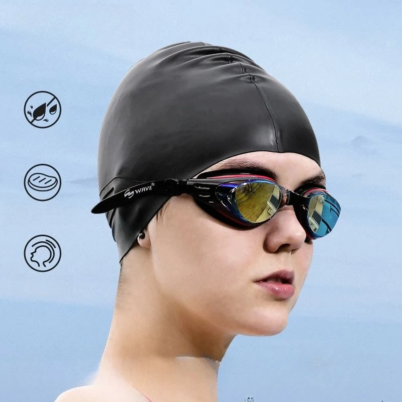 

Высококачественные электролитически покрытые очки для плавания для взрослых, водонепроницаемые, с защитой от запотевания, с большой оправой