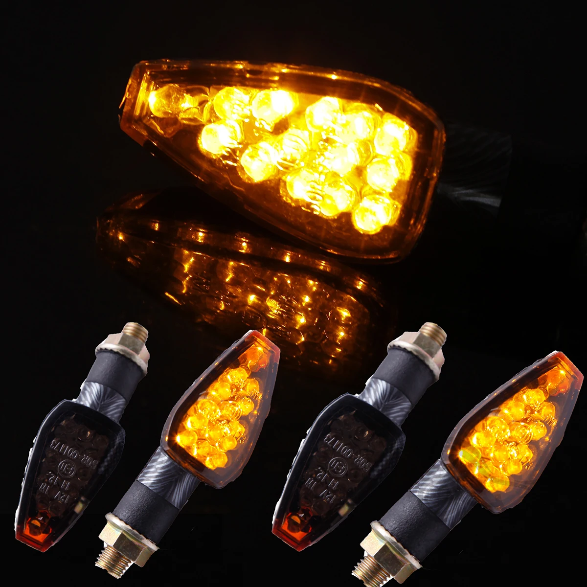 

12V Mini Motorcycle LED Turn Signal Lights Amber Flashing Light Blinker Turn Signal Lamp Moto Indicator Lamp Accessories