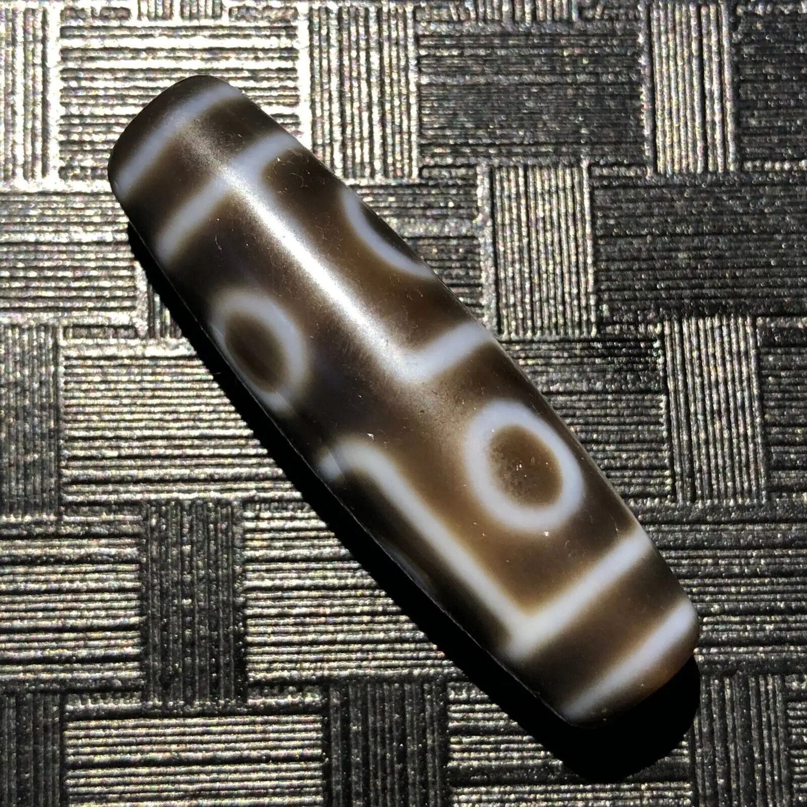 Magic Tibetan Old Agate 6Eye Totem dZi Bead Amulet 12*42mmC1963