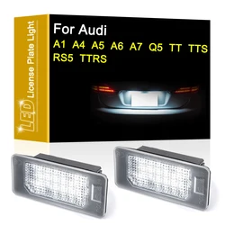 12V LED Number Plate Lamp For Audi A1 A4/B8 A5/S5 A6/S6 A7 Q5 TT TTS RS5 TTRS White License Plate Light Assembly