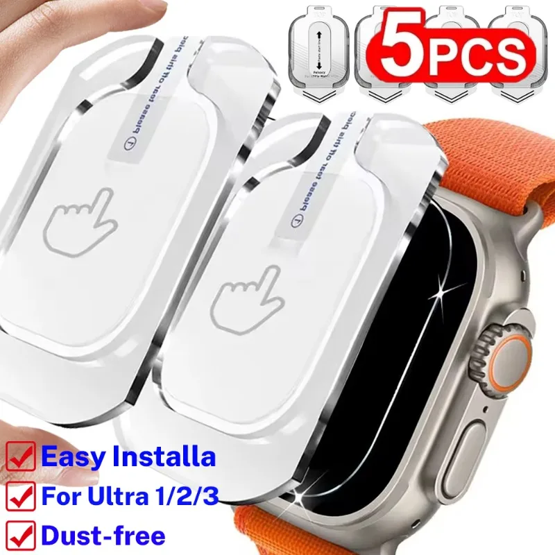 

Простая установка закаленного стекла для Apple Watch Ultra 49 мм, защита от царапин для экрана iWatch Ultra 1/2/3, защитная пленка
