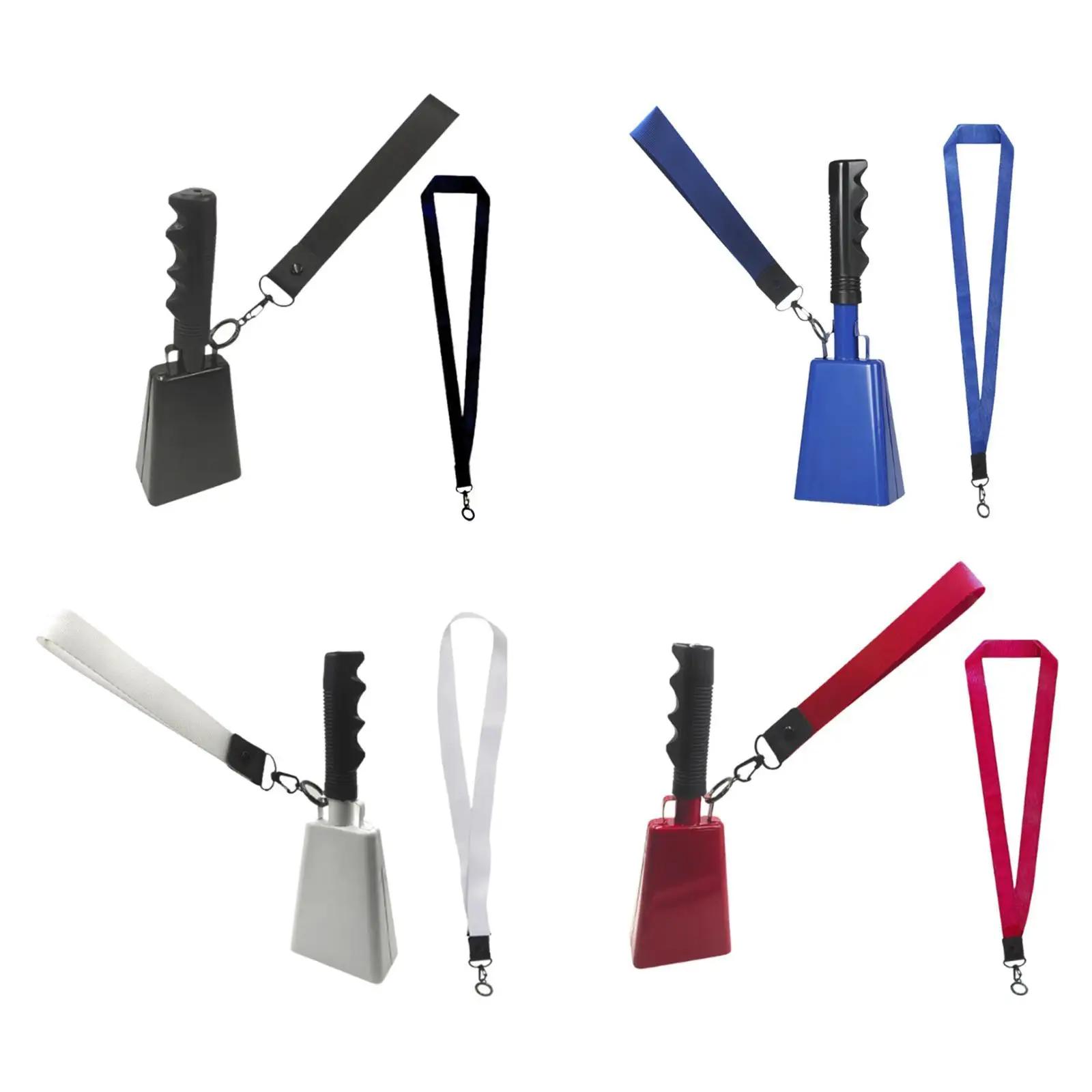 Large Metal Cow Bell with Handle Dinner Service Call Bell Musical Hand Percussion for Sporting Matches