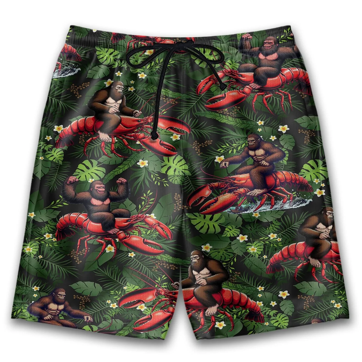 2024 NEW 3D Printed Short Pants For Men Funny Animal Shrimp Boy Beach Shorts Seafood Aloha Trunks Male Vacation Bermudas