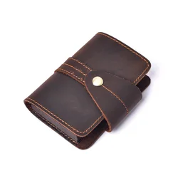 Cowhide Genuine Leather Credit Card Holder for Men Vintage Style Card Wallet for Credit Cards