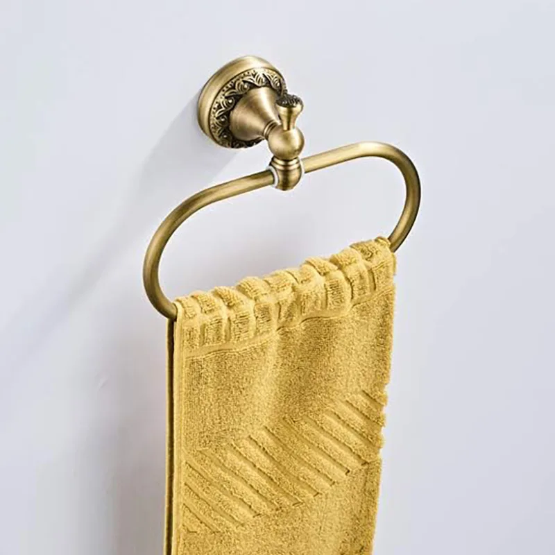 

Oval Towel Ring Antique Brass Hanger Hand Towel Holder for Bathroom Kitchen Accessories Wall Mounted, Brushed Bronze