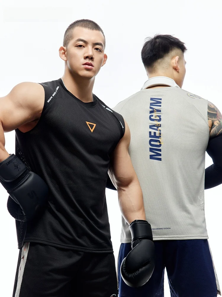 Chaleco Deportivo para Desarrollo Muscular, Camiseta Holgada de Verano para Hombre, Camiseta Deportiva para Correr, Entrenamiento, Fitness, Juvenil, de Fibra de Poliéster