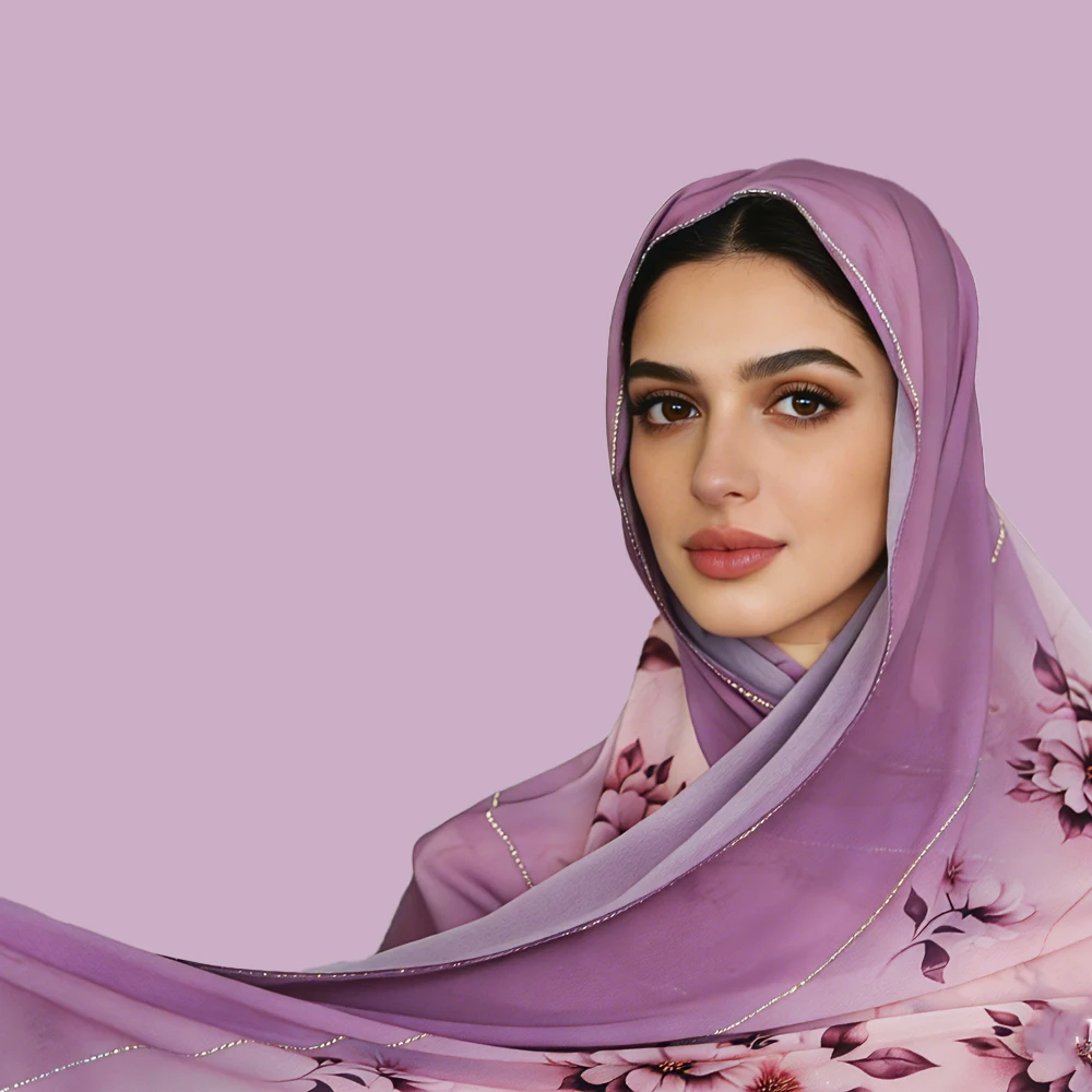 

Мистическая сиреневая цветочная вуаль — нежные стразы на мягком шифоне, мягкая шифоновая ткань, для праздника и вечеринки2503