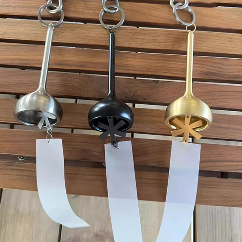 Campanas de Viento de Latón para Exteriores, Estilo Japonés, Decoración Colgante para Casa de Huéspedes, Campamento, Balcón, Tienda de Campaña, Campanas de Viento con Forma de Cebolla, Accesorios Izakaya, Réplica de Campanas de Ambiente Retro, Alternativa Snow Peak